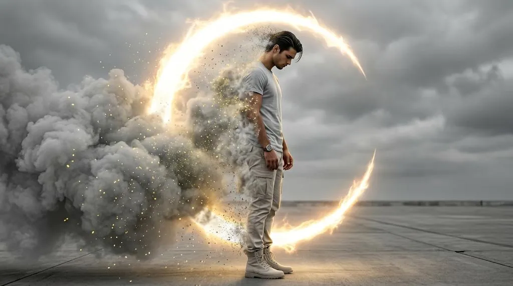Dissolving Into Smoke With Glowing Dust