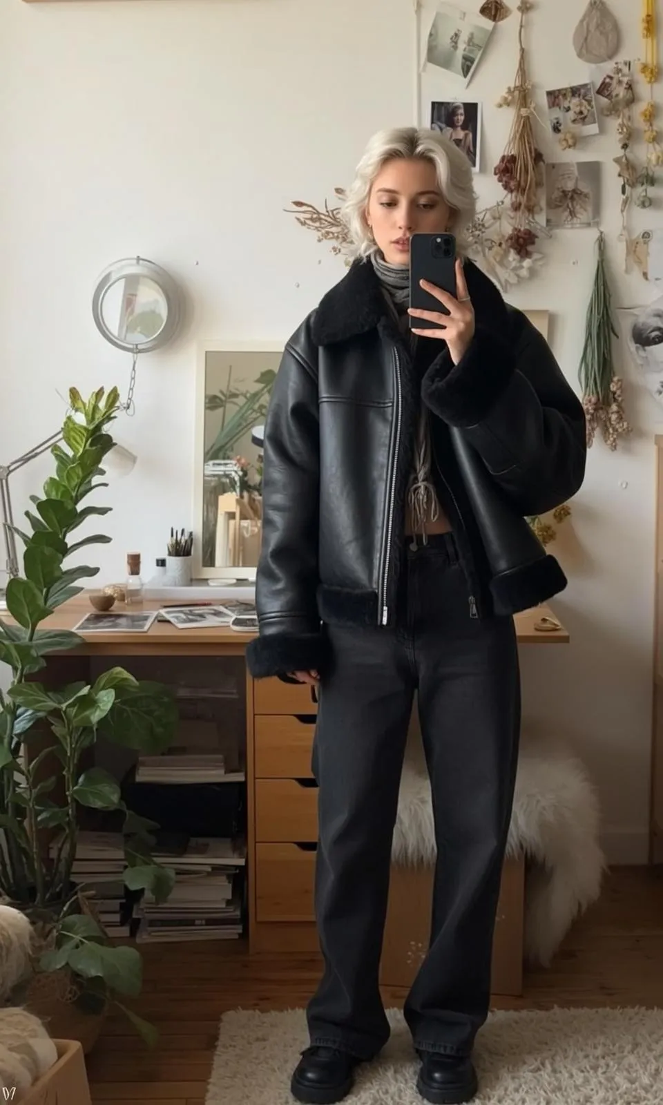 Rings With Black Leather Jacket