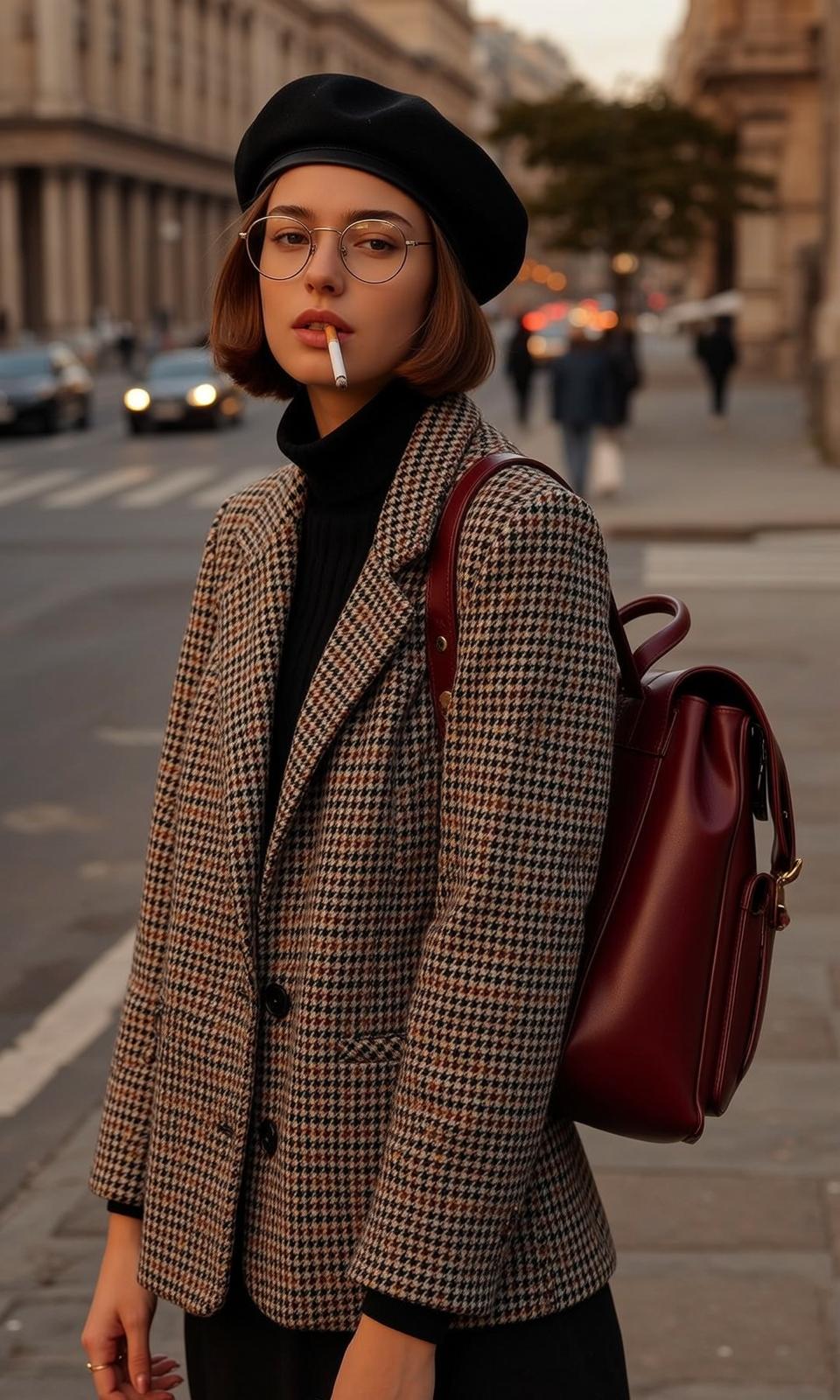 Houndstooth Blazer City Smoke