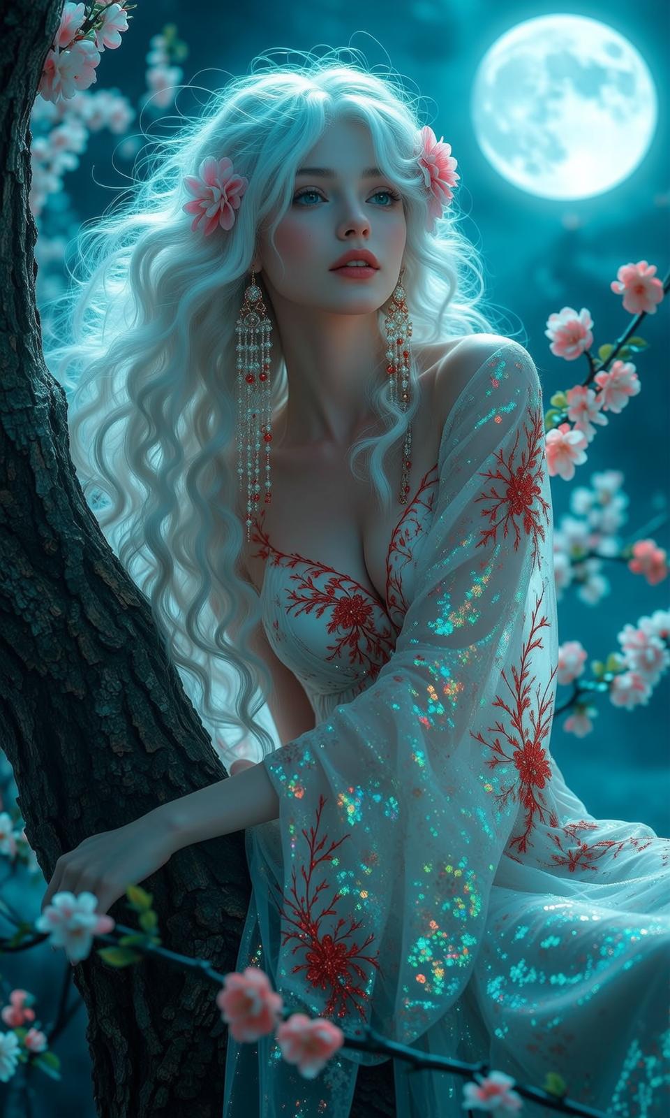 Moonlit Forest White Gown
