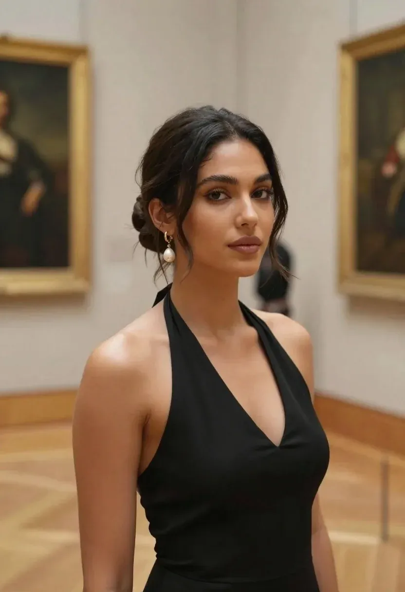 Earrings With Black Halter Neck Top
