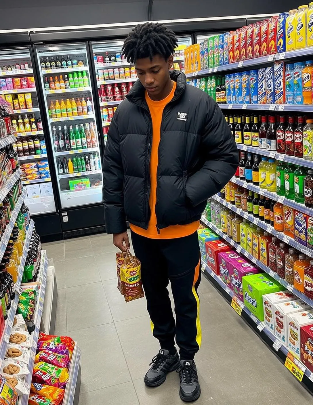 Puffer Jacket Snack Aisle Look