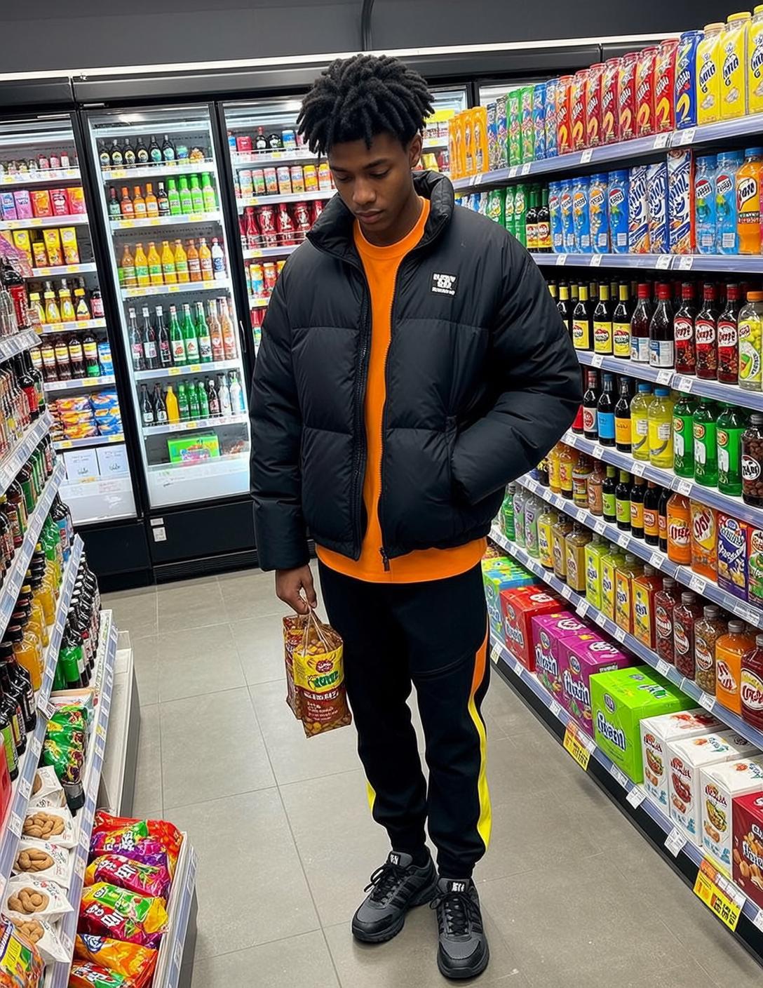 Puffer Jacket Snack Aisle Look