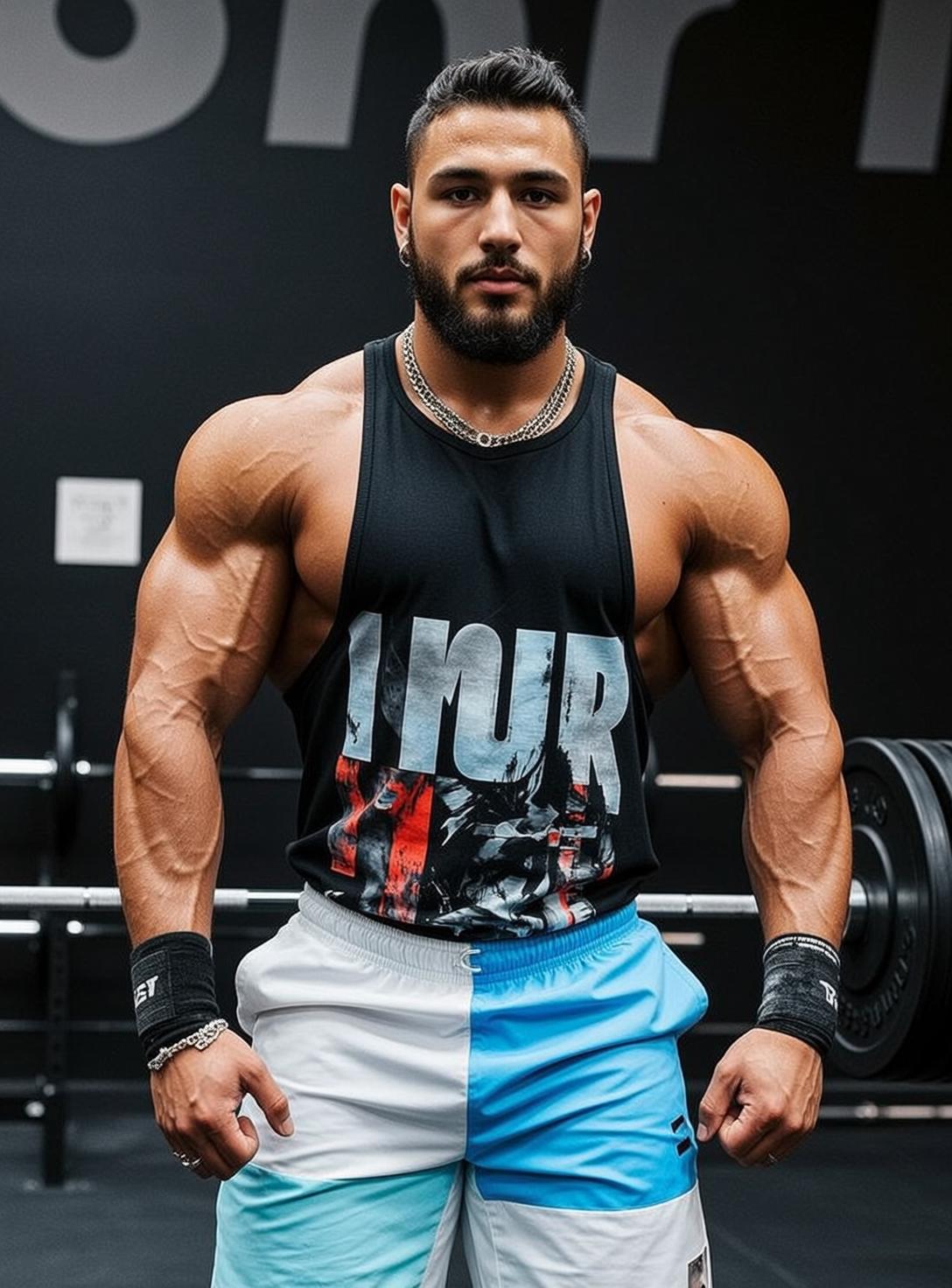Muscular Short Dark Hair Tan Skin Black