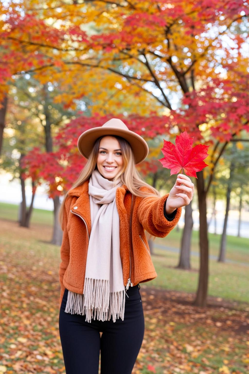Orange Jacket Maple Leaf