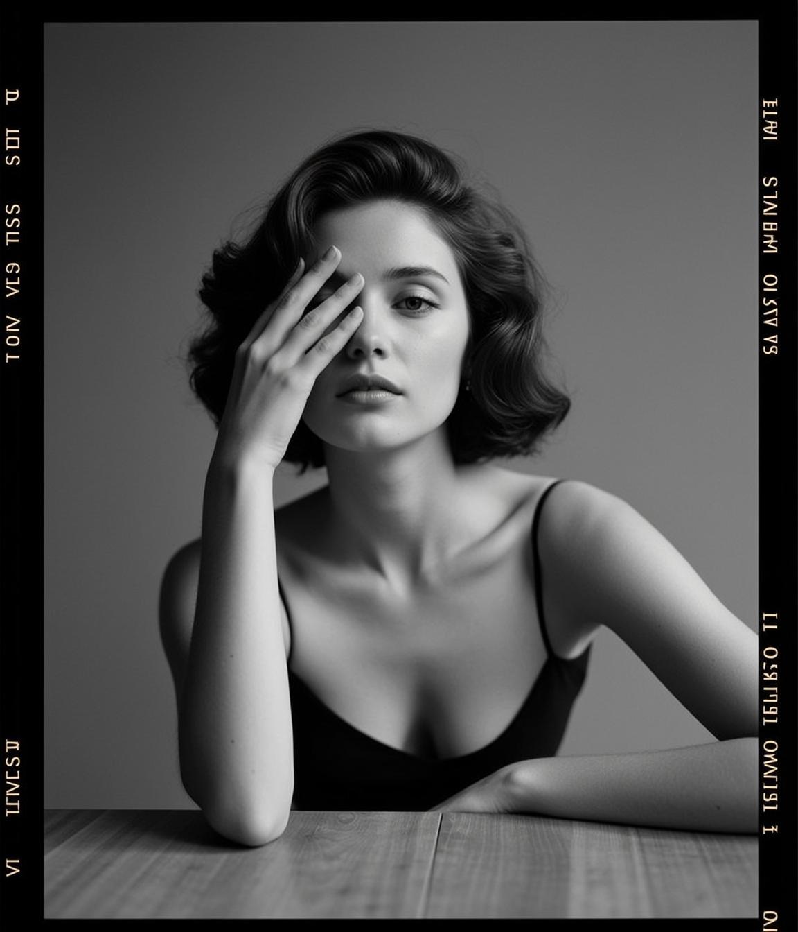 Medium Shot Portrait Orientation Black And White Photograph Captures Young