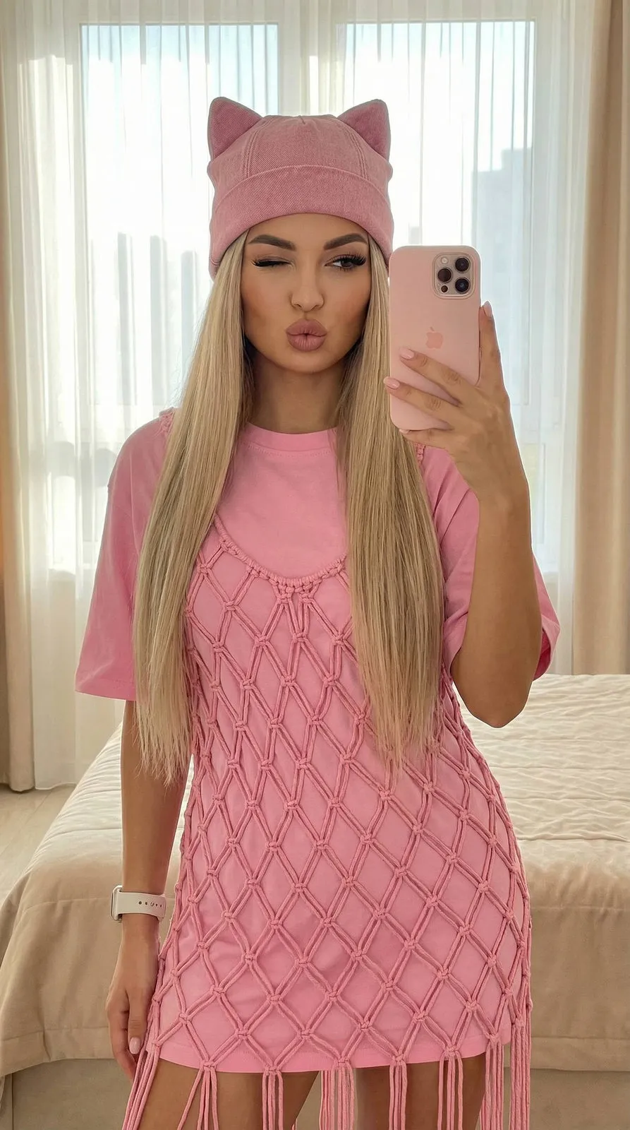 Girl Mirror Photo Pink Bedroom Day