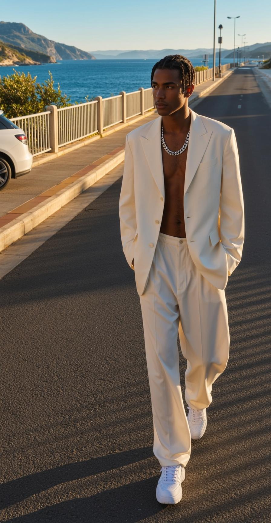 Young Black Braided Hair Dark Skin Unbuttoned