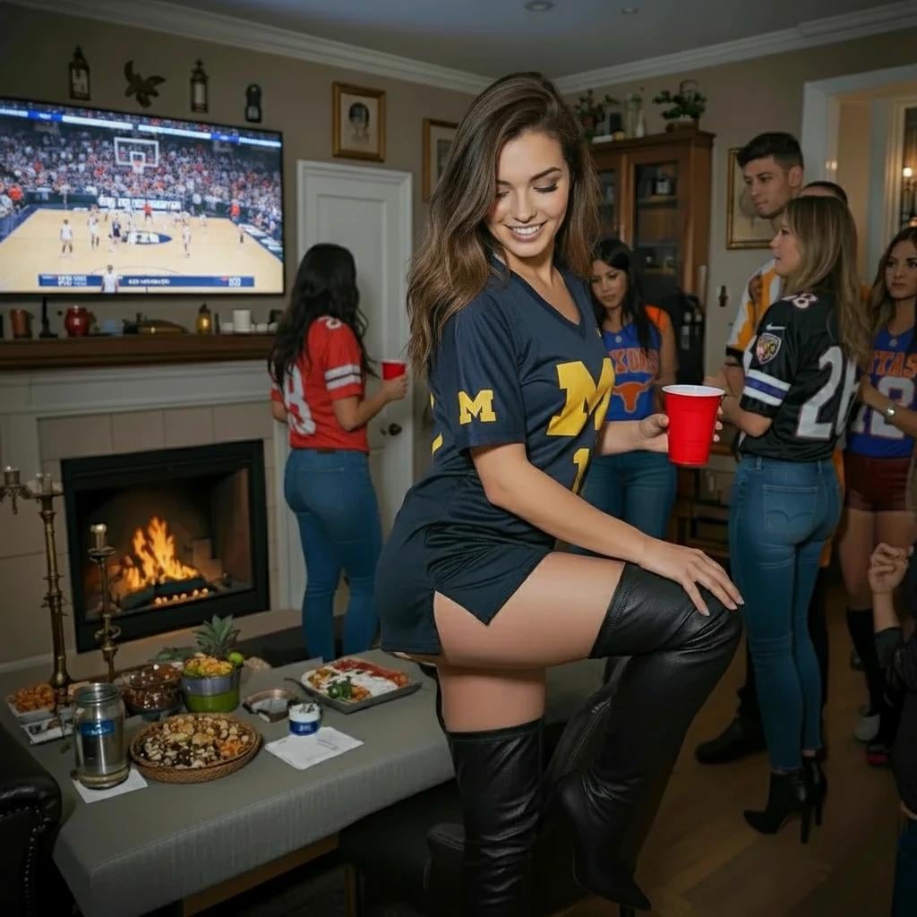 March Madness Watch Party Living Room Three Quarter Shot