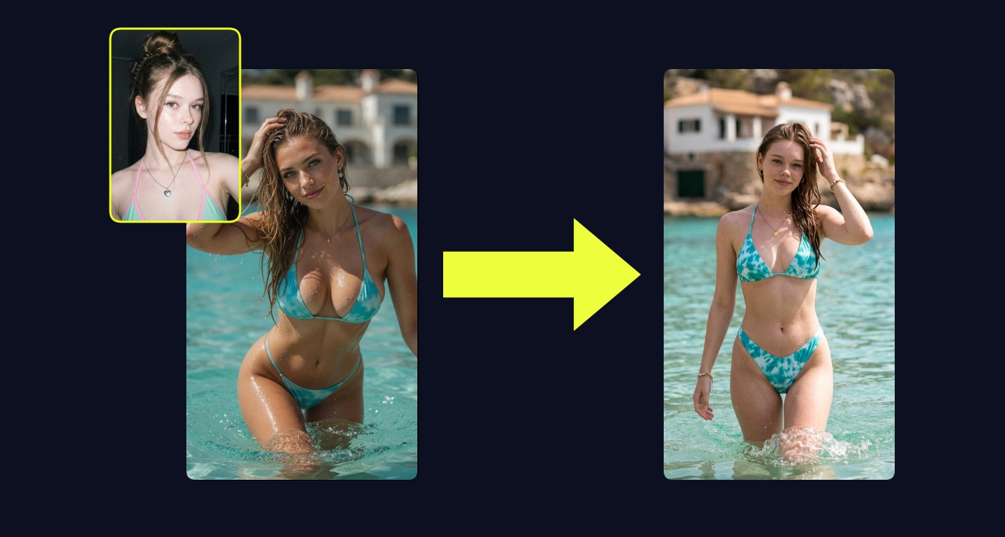 Mila remix walkthrough for Turquoise Ocean Water Waterline Portrait With Tie Dye Bikini