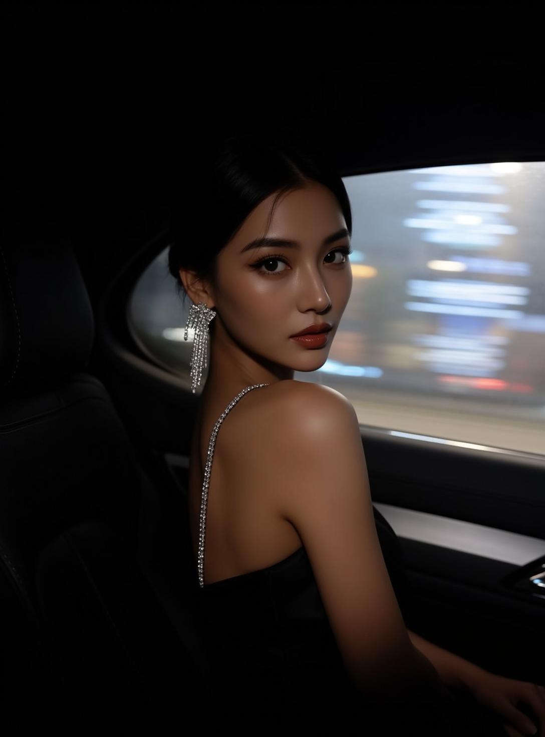 Explore Seated Back Car Looking Her Left