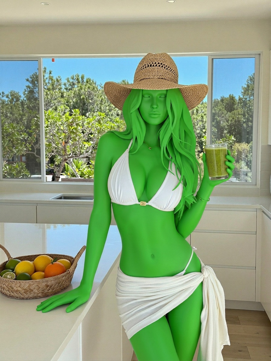 Template for White Bikini Bright Kitchen Citrus Fruit