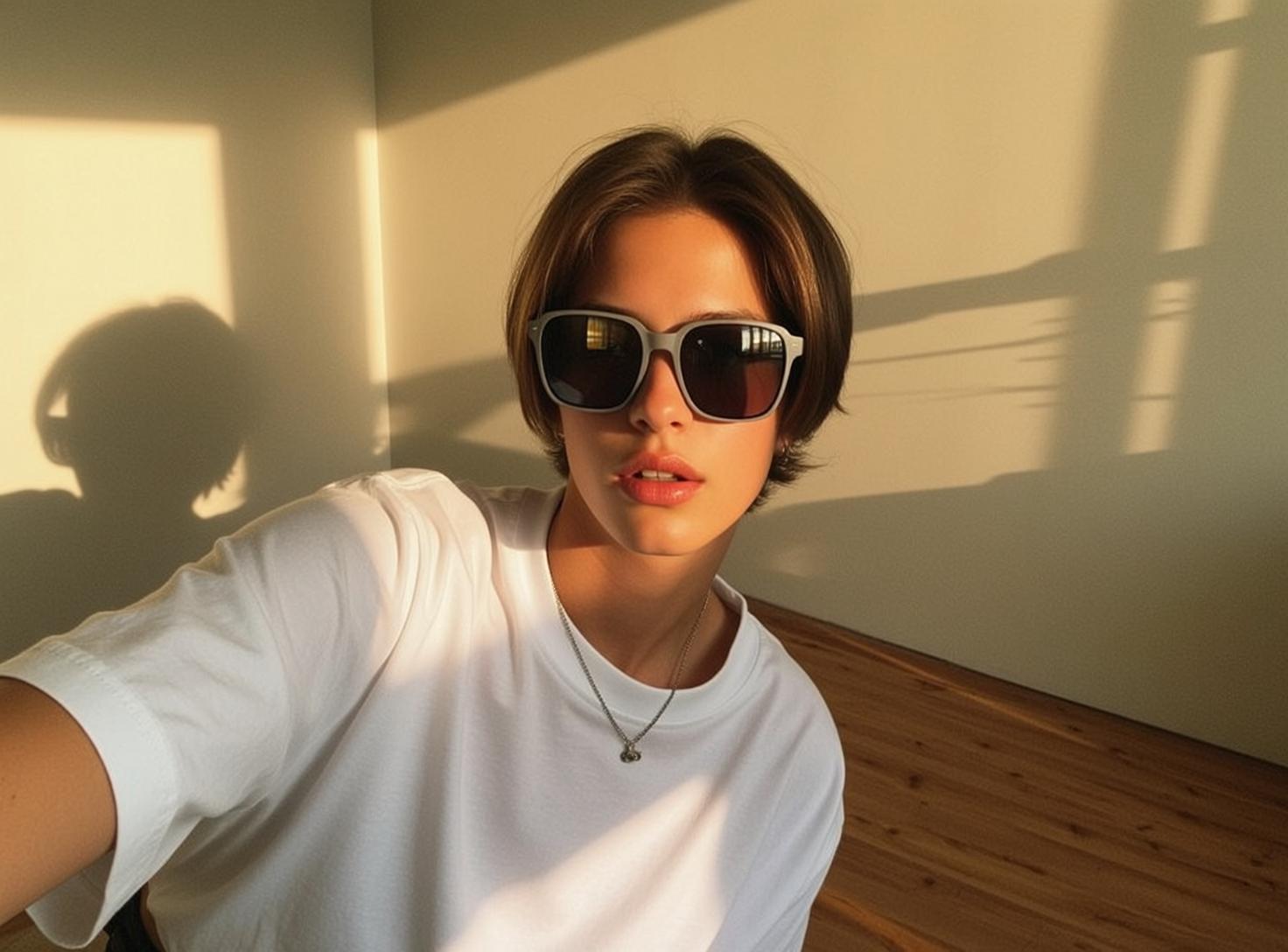 Creative Young Short Brown Hair Light Skin