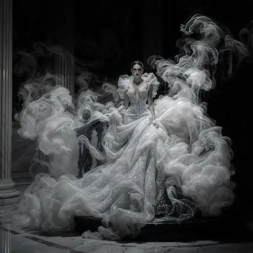 Ethereal Silver Gown Portrait