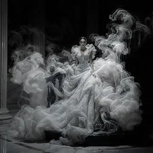 Ethereal Silver Gown Portrait