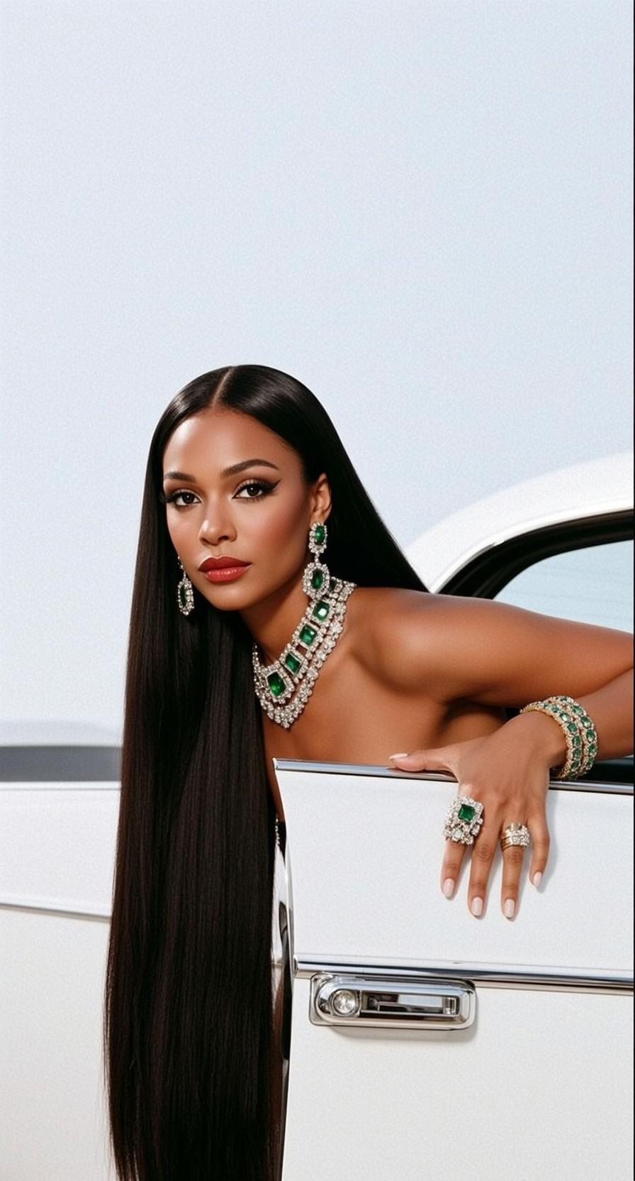 Creative Long Straight Black Dark Large Statement