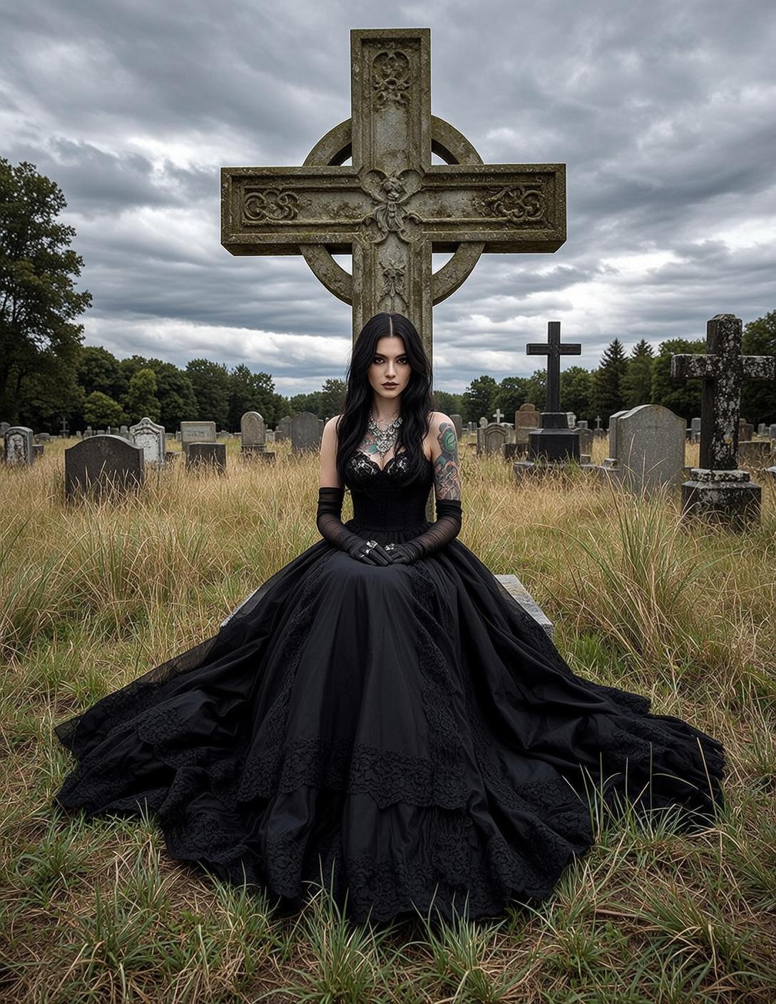 Cemetery Ballgown Portrait