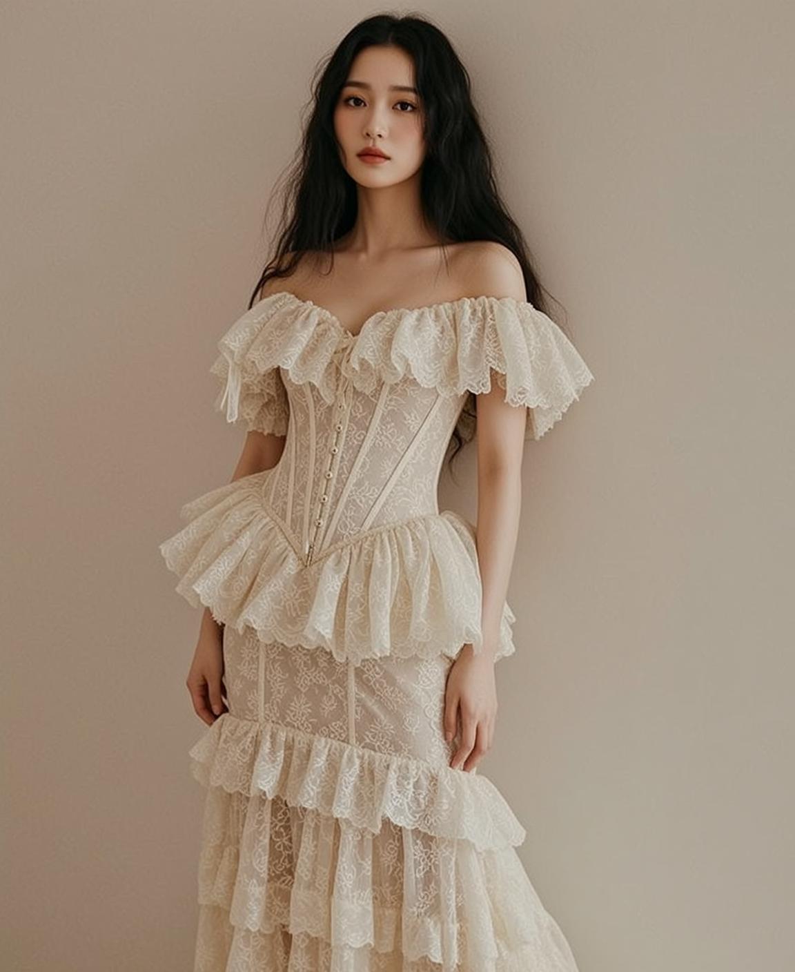 Lace Ruffle Corset Studio