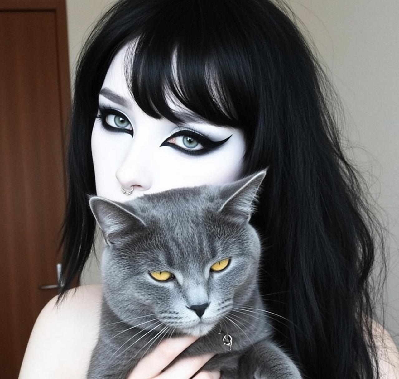 Gothic Nose Ring Makeup Portrait
