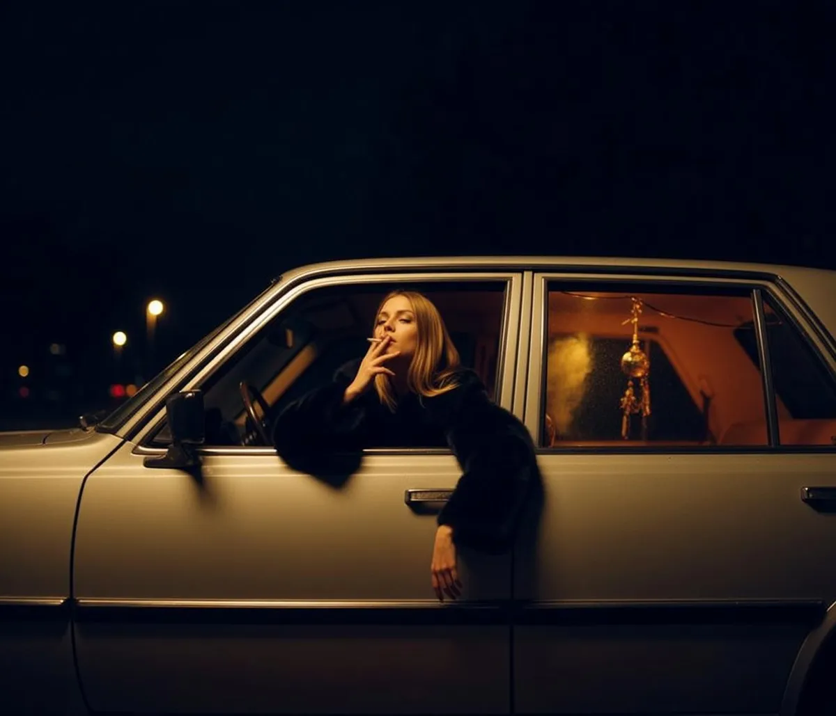 Car Cigarette Pose Portrait