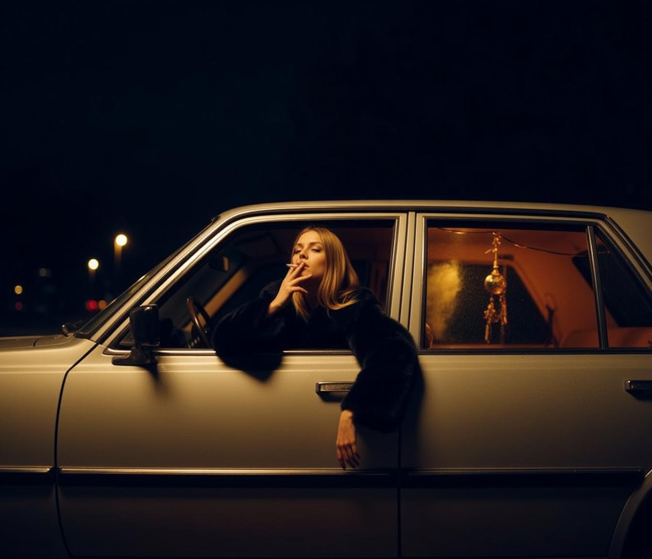 Car Cigarette Pose Portrait