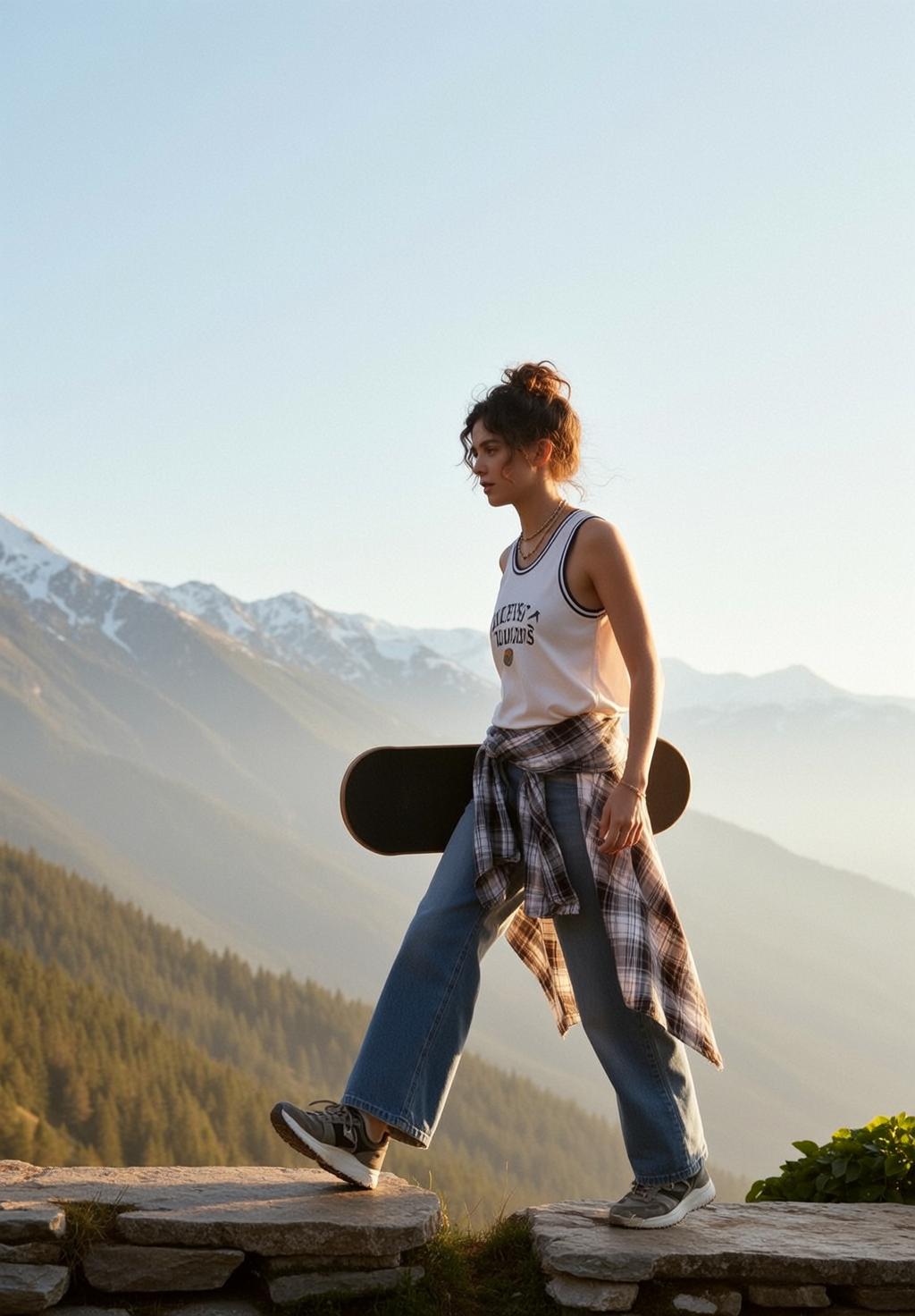 Walking Mountain Skateboard Golden Hour