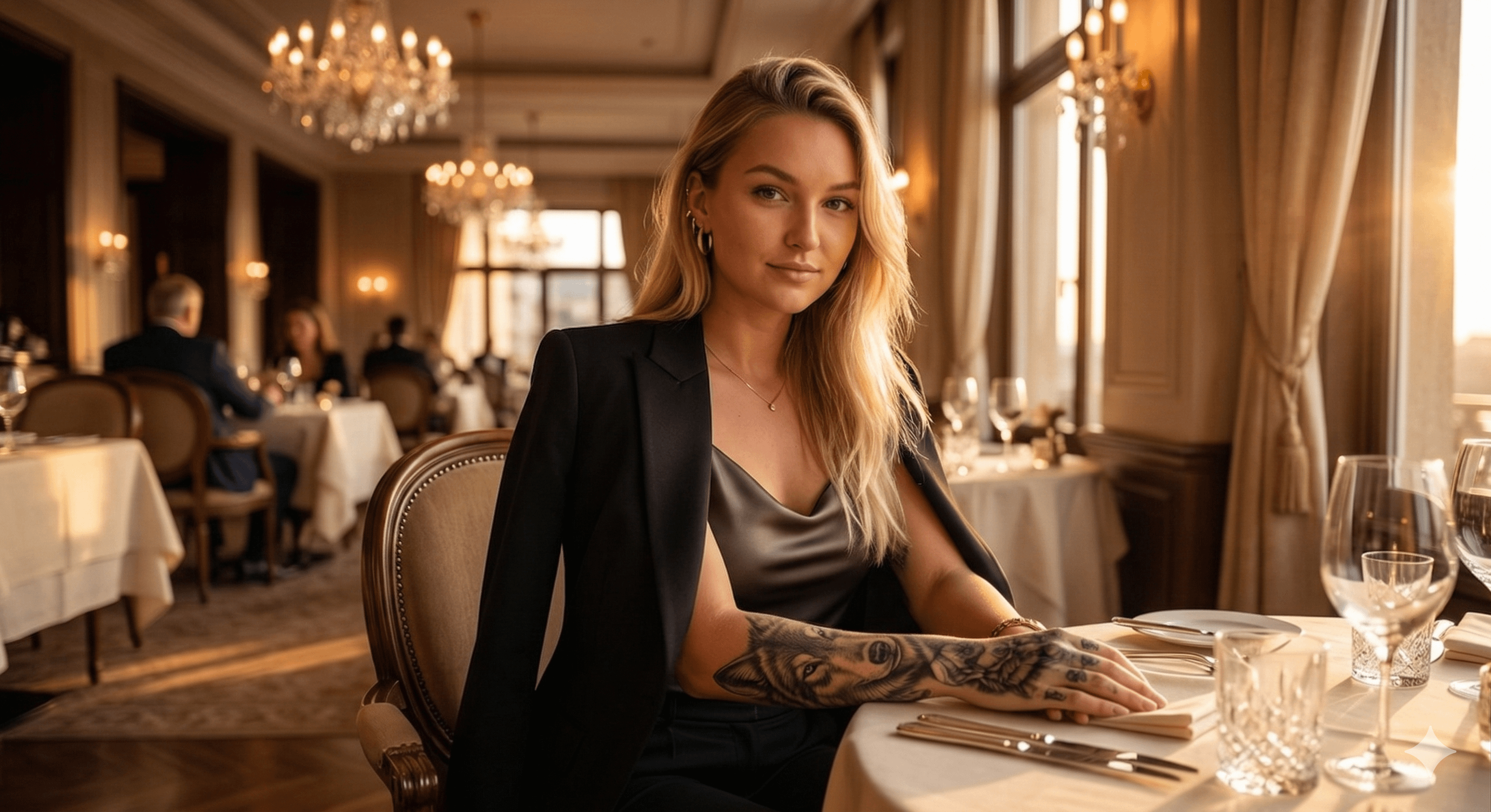 Elegant Dining Outfit At Fine Dining Restaurant