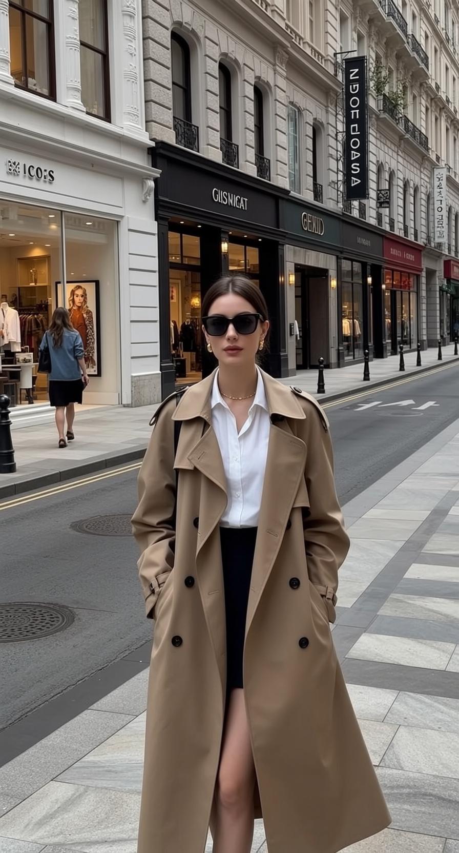 Trench Coat City Street Sunglasses