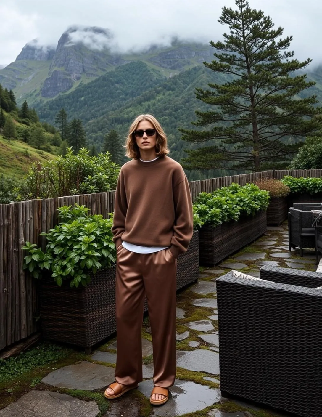 Sunglasses In Patio With Mountain View