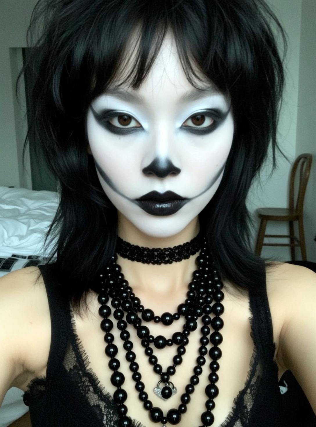 Halloween Makeup Young Dramatic Skull Black Shaggy