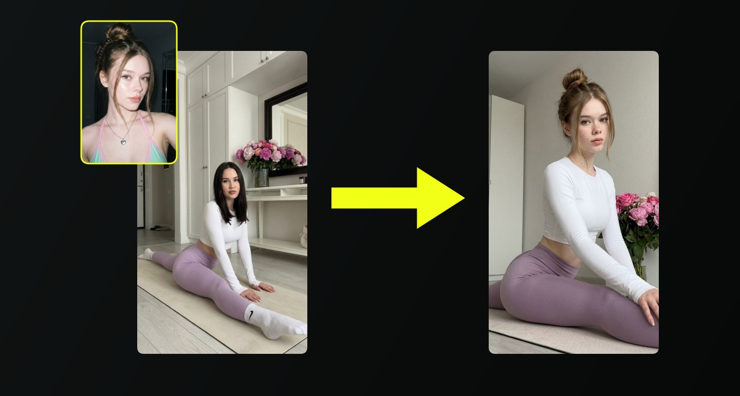 Mila remix walkthrough for Girl White Crop Top Purple Leggings Yoga Pose Room