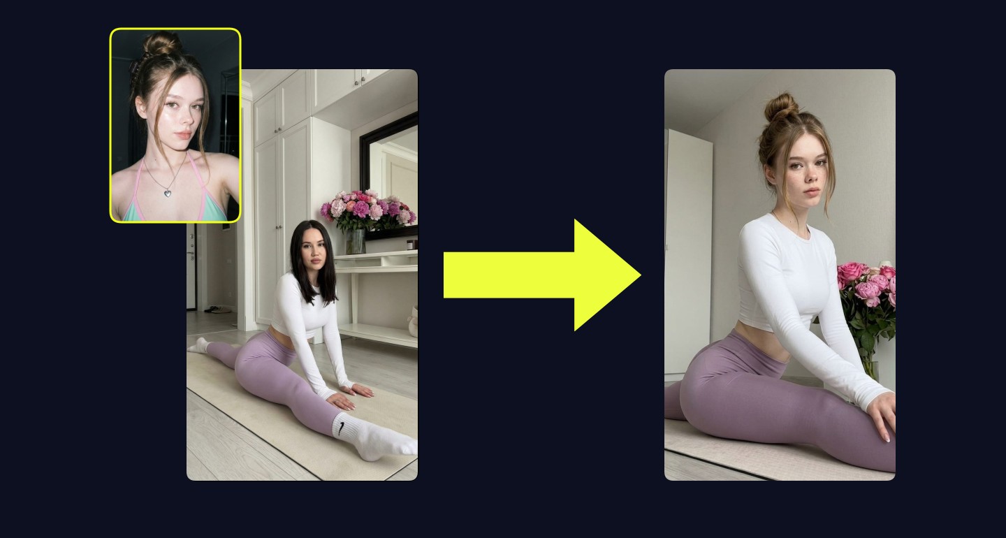 Mila remix walkthrough for Girl White Crop Top Purple Leggings Yoga Pose Room