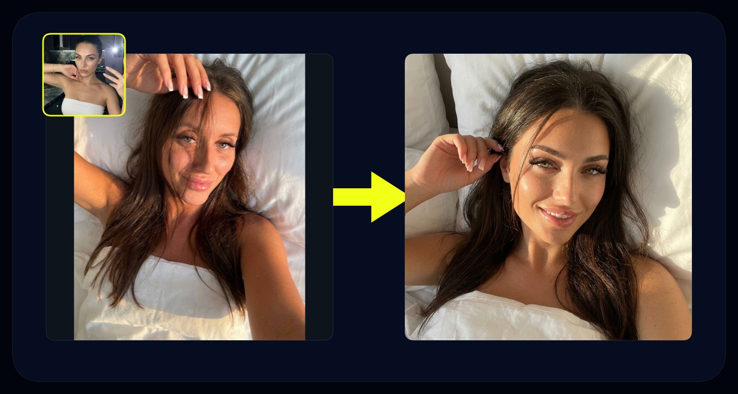 Lily remix walkthrough for Girl In Bed Golden Hour Selfie Natural Smile
