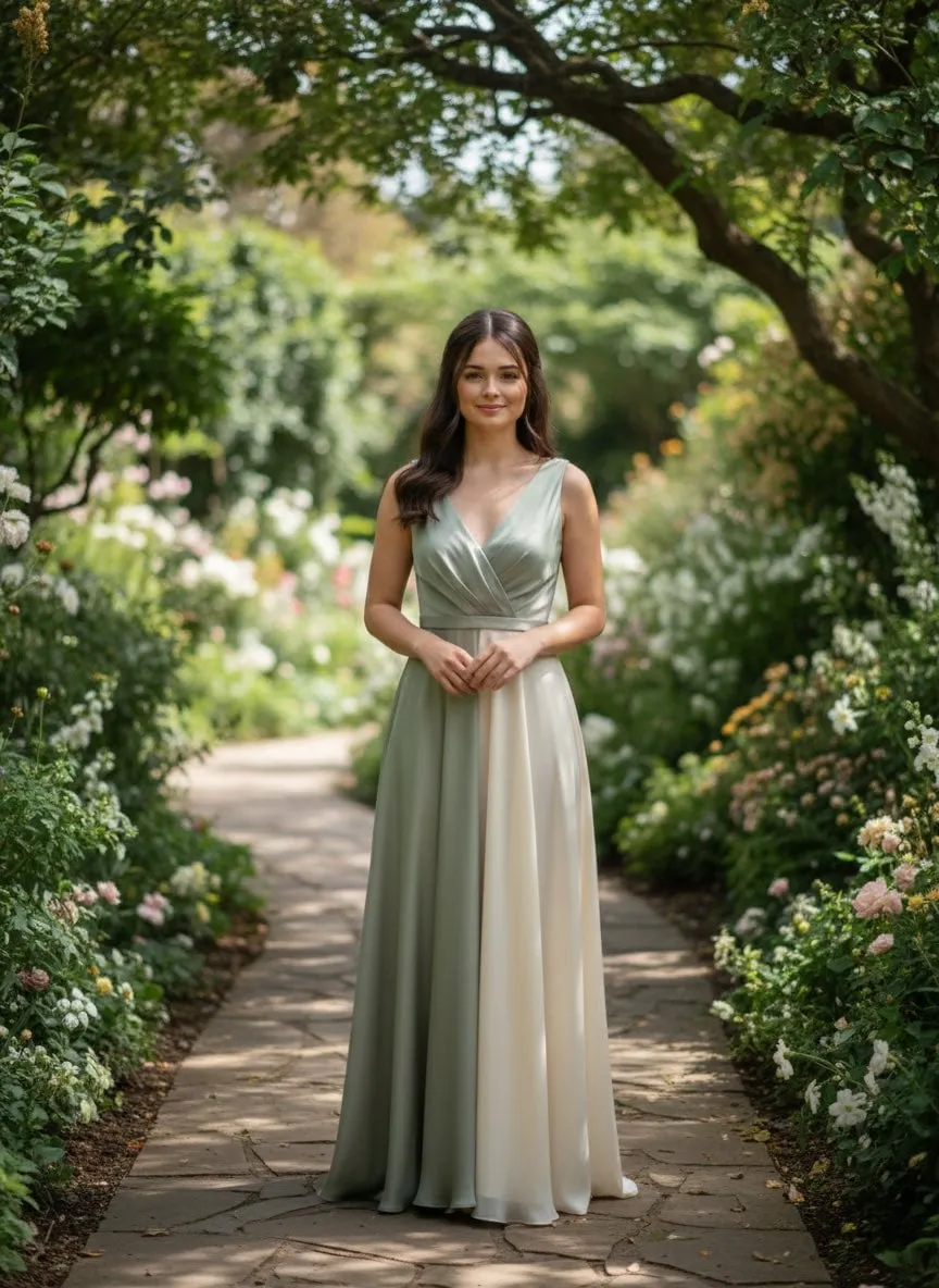 Render Goal Natural Cinematic Garden With Timeless Elegance Pose Female