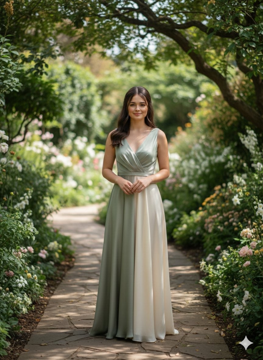 Render Goal Natural Cinematic Garden With Timeless Elegance Pose Female