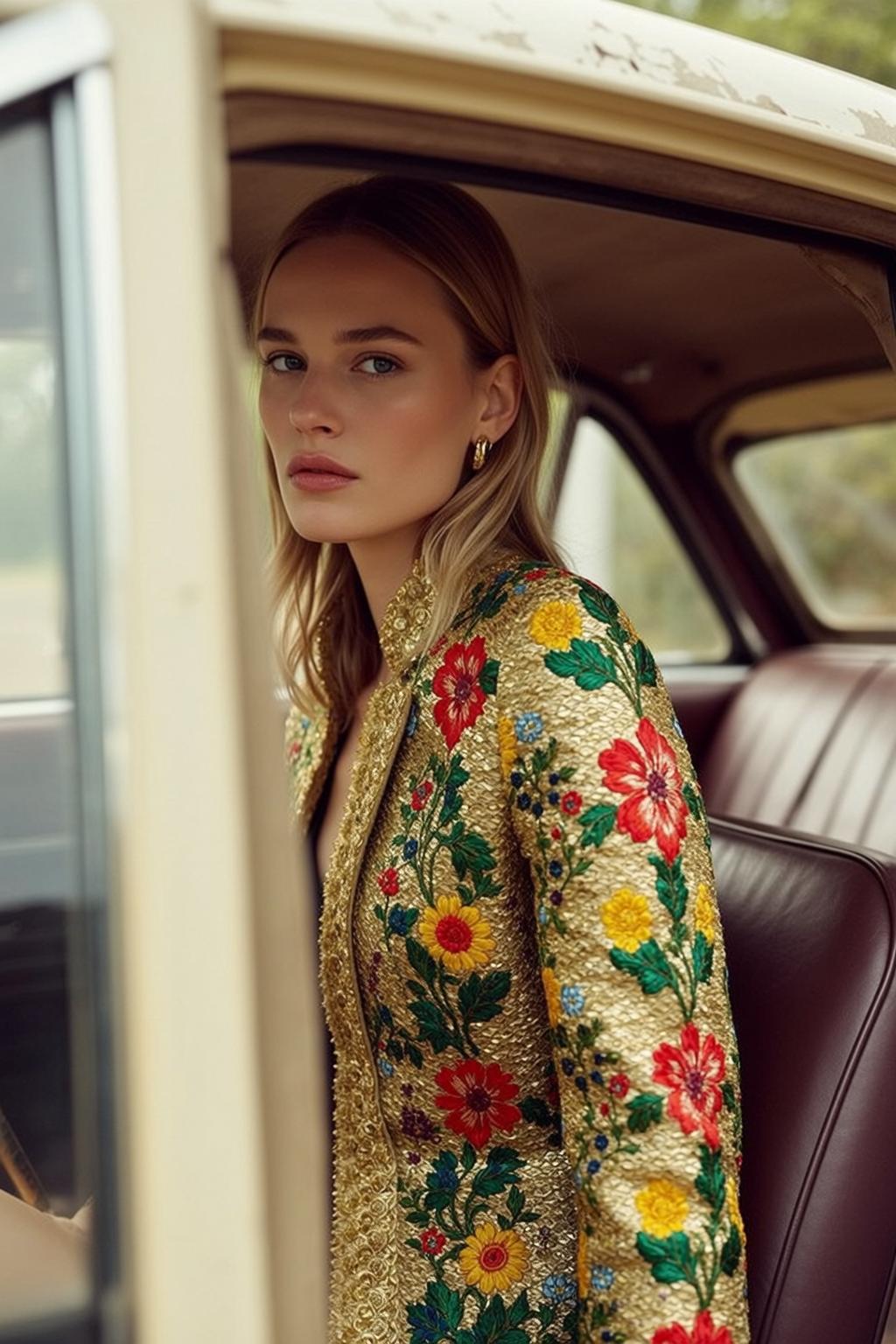 Black Jacket Vintage Car