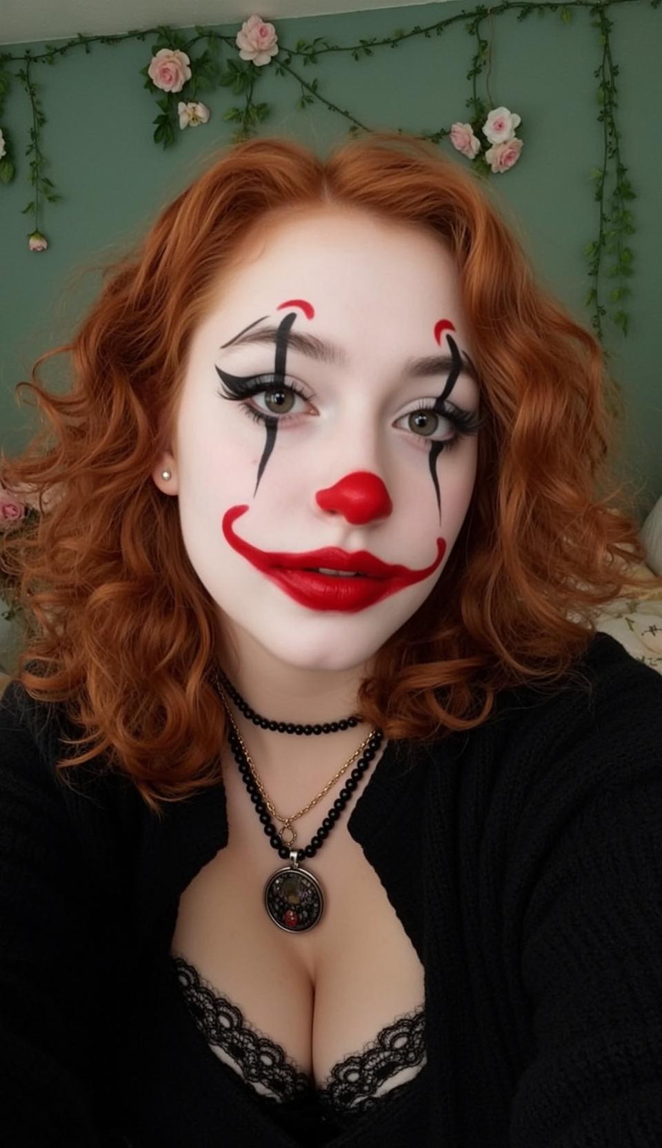 Halloween Makeup Young Pale Skin Wavy Curly