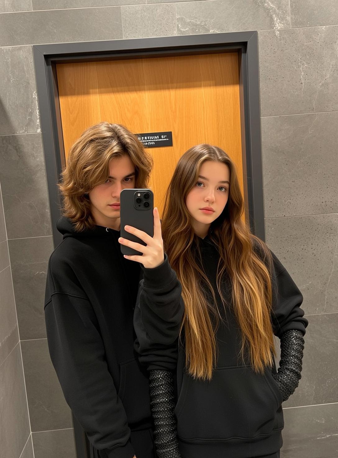 Explore Young Are Taking Selfie Bathroom Standing