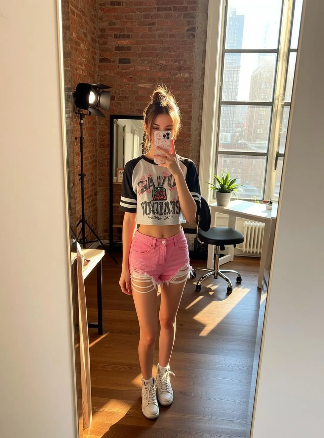 Graphic Tee Pink Shorts Studio