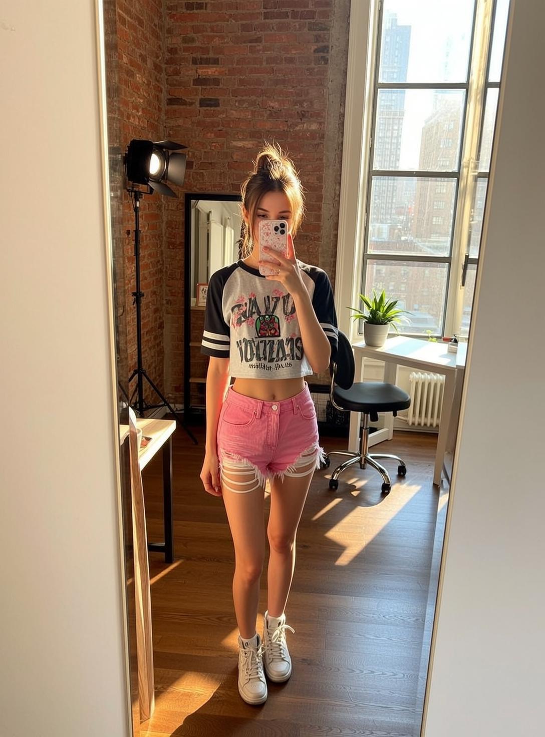 Graphic Tee Pink Shorts Studio