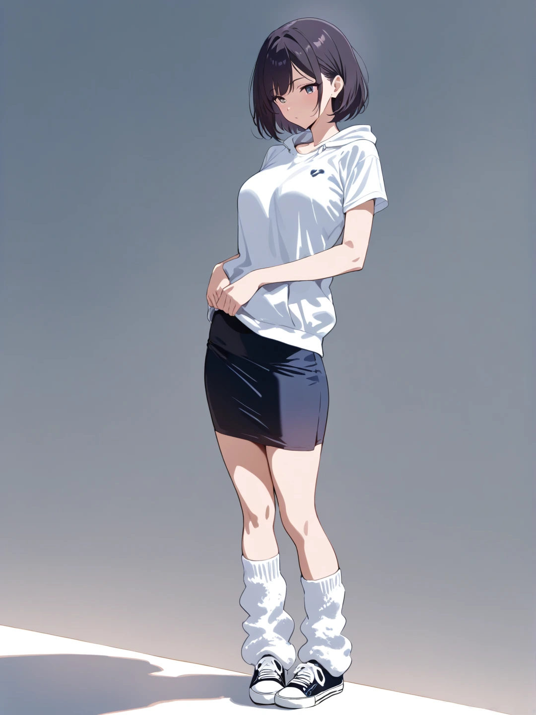 Anime girl in hoodie