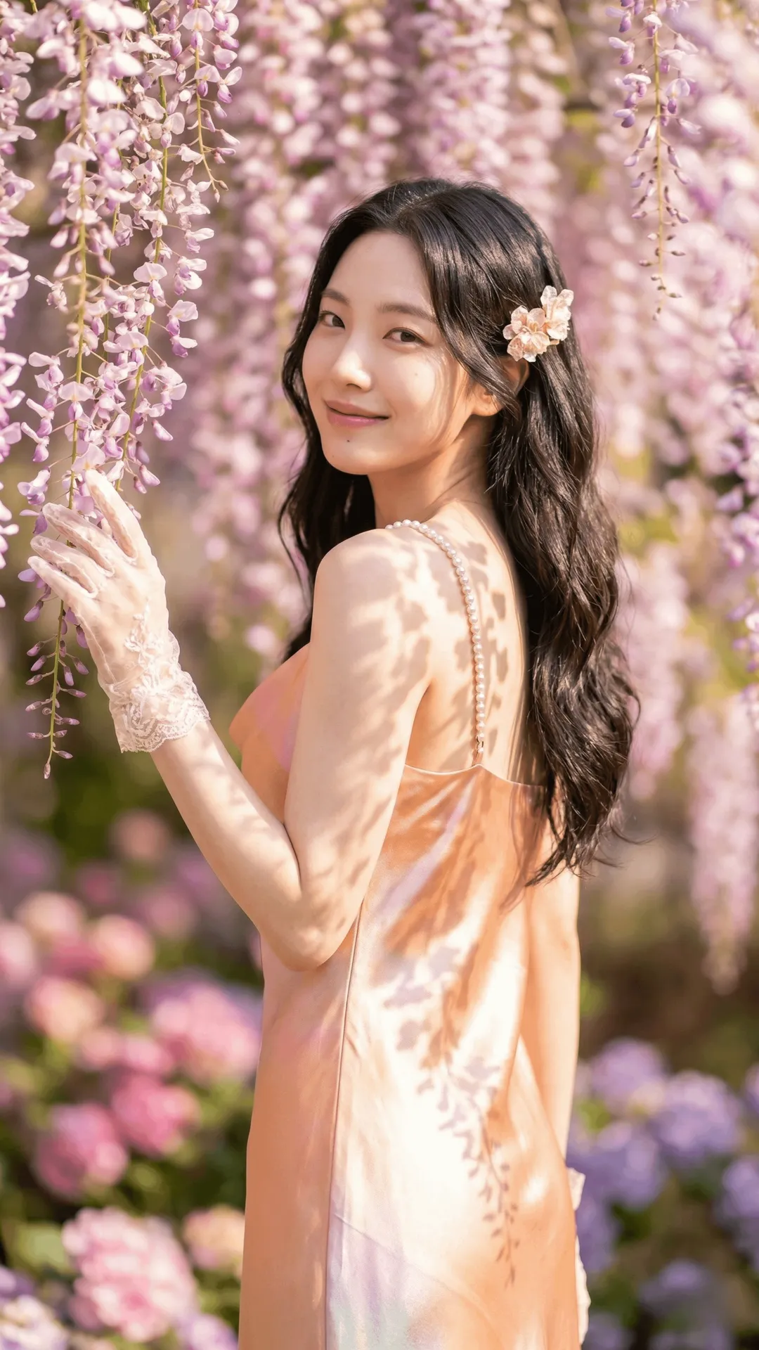 Peach Colored Silk Slip Dress