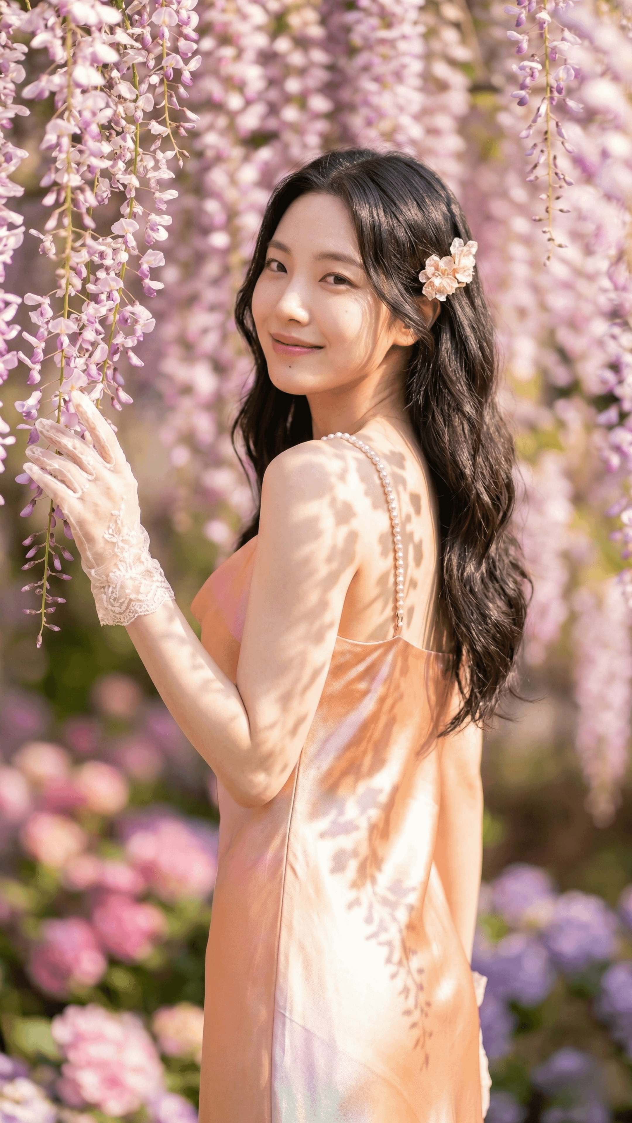 Peach Colored Silk Slip Dress
