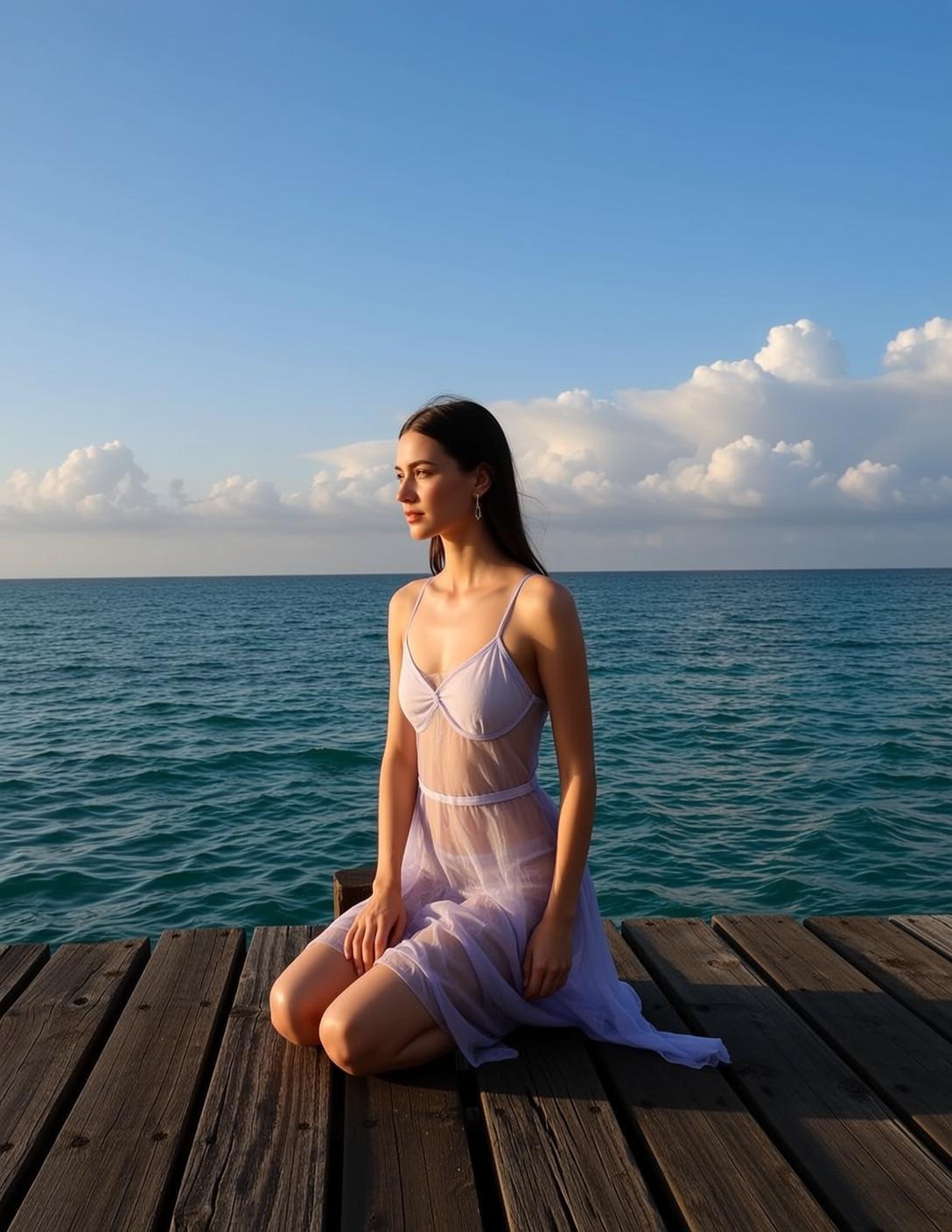 Lavender Dress Ocean Pier Look