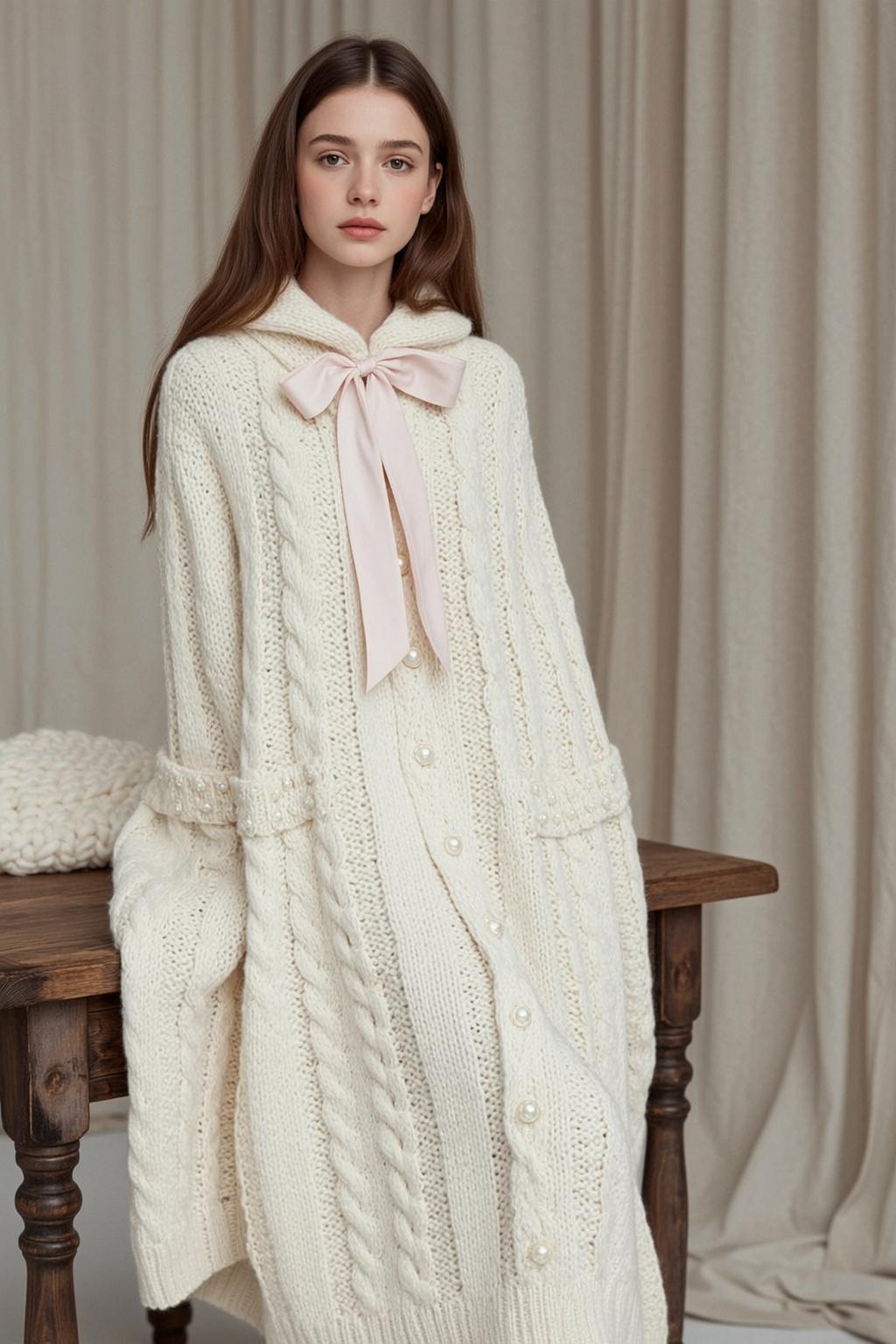 Cream Knit Cardigan Studio