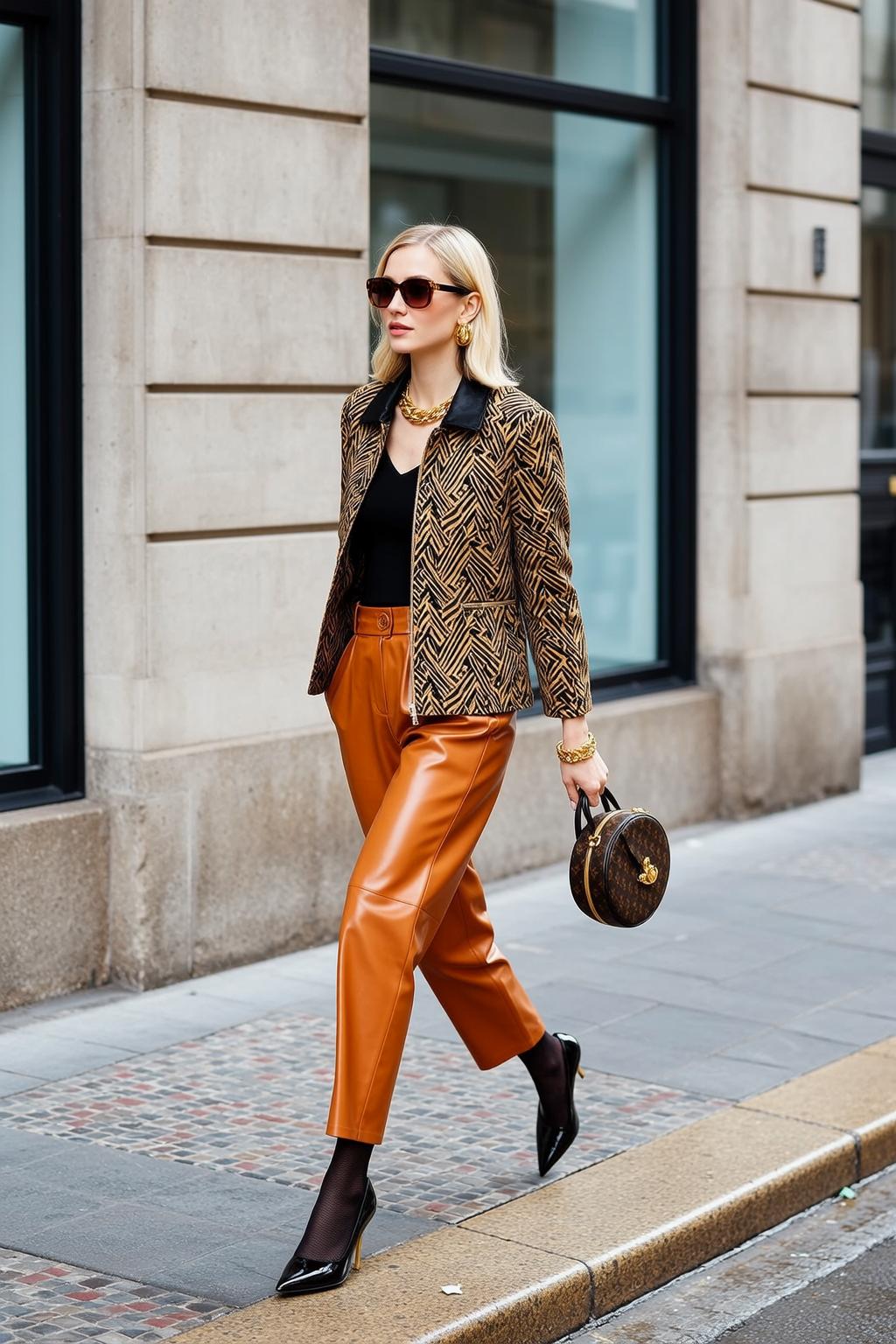 Fashion Week Blonde Shoulder-length Fair Black V-neck