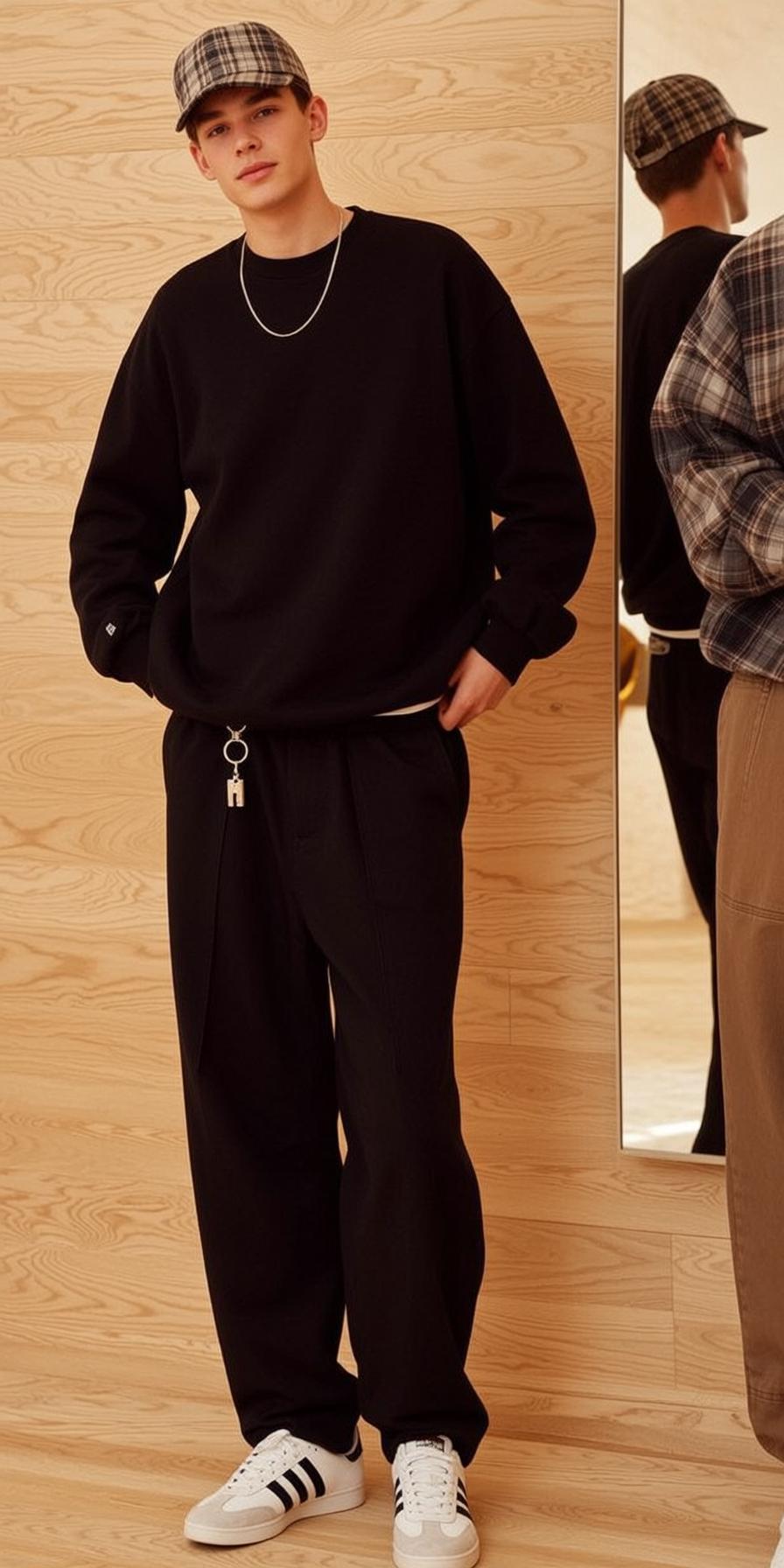 Man In Black Sweatshirt White Tee