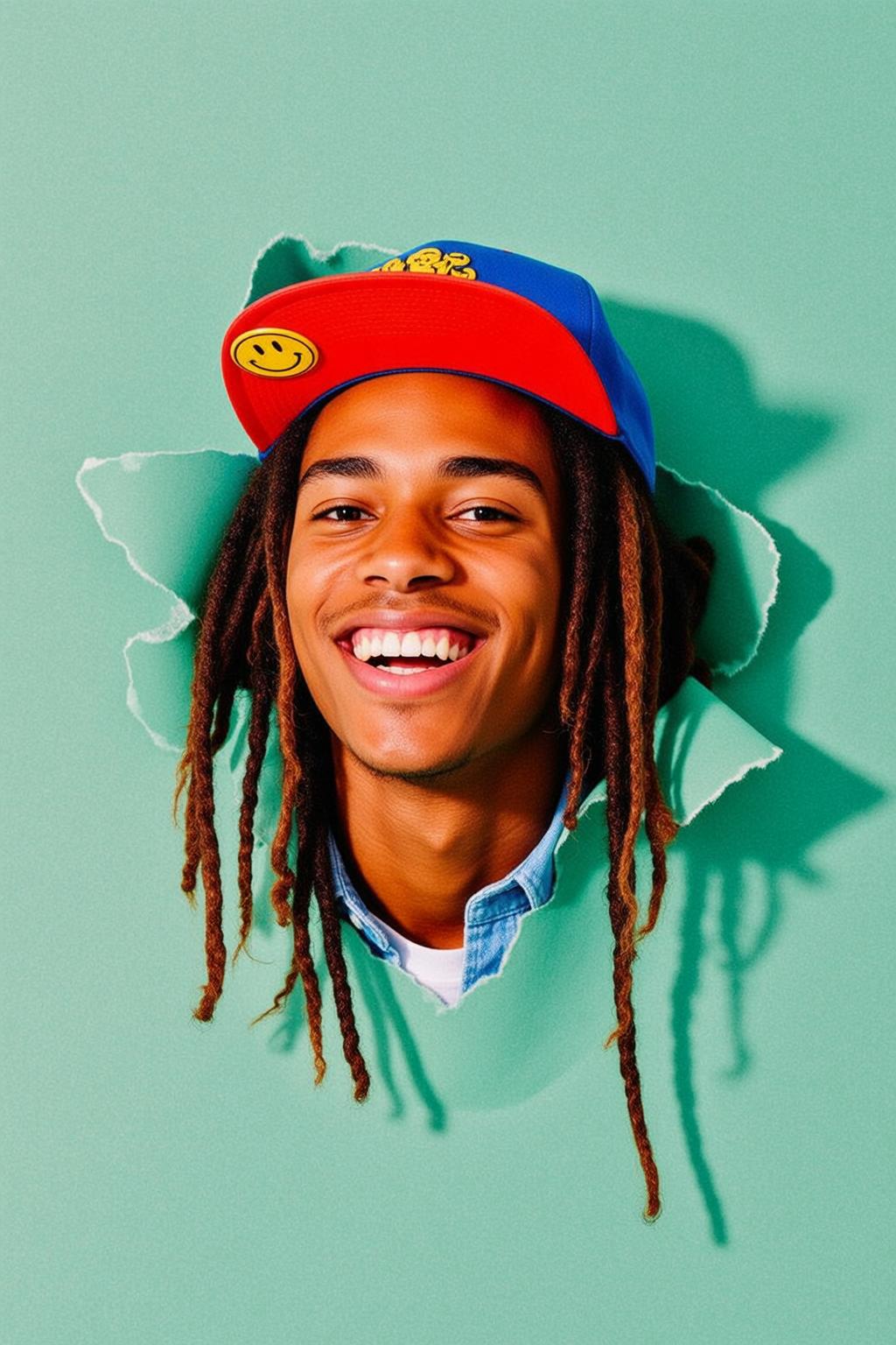 Young Dreadlocks Brown Medium White T-shirt Denim