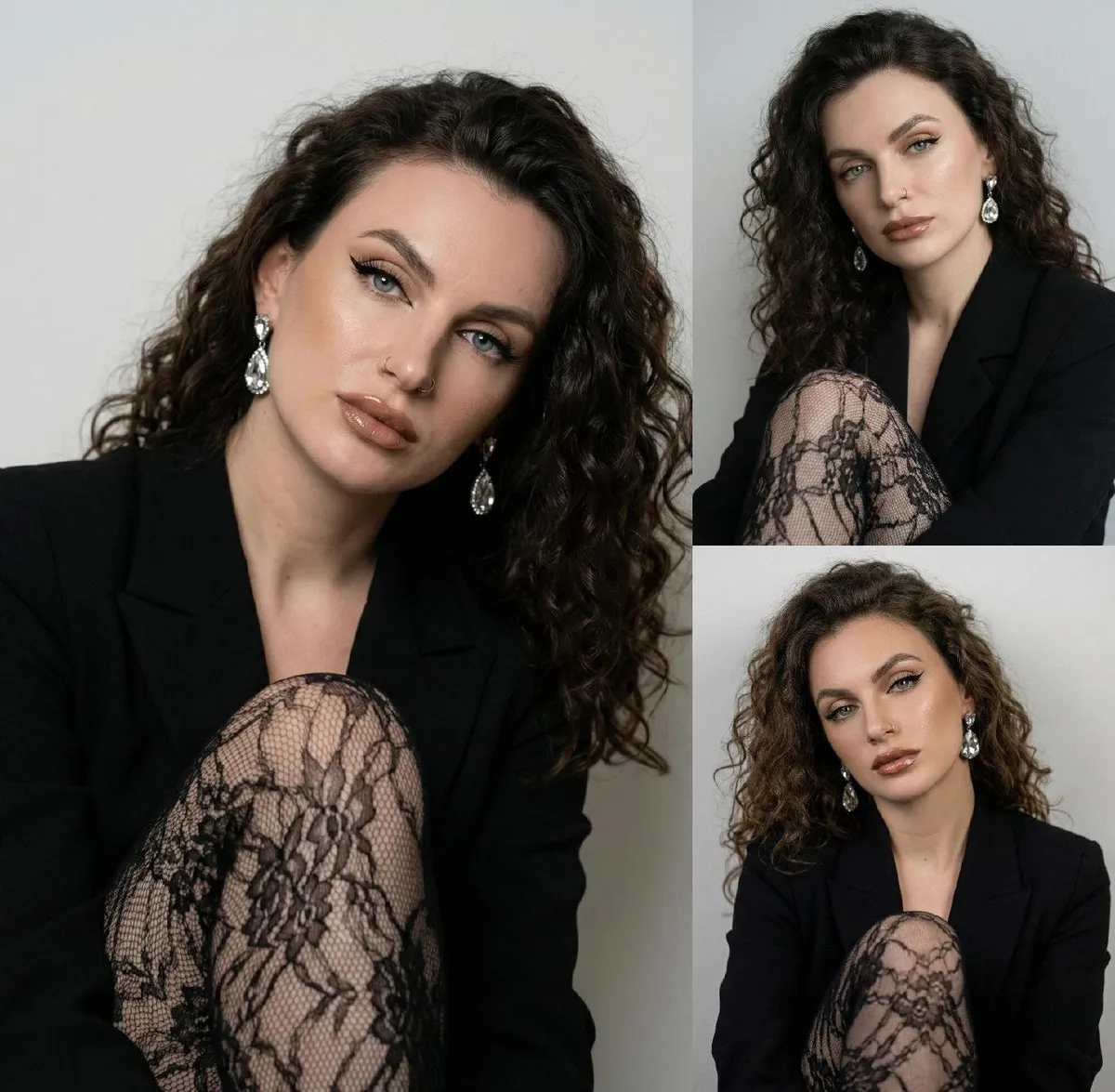 Makeup And Earrings In Studio Portrait