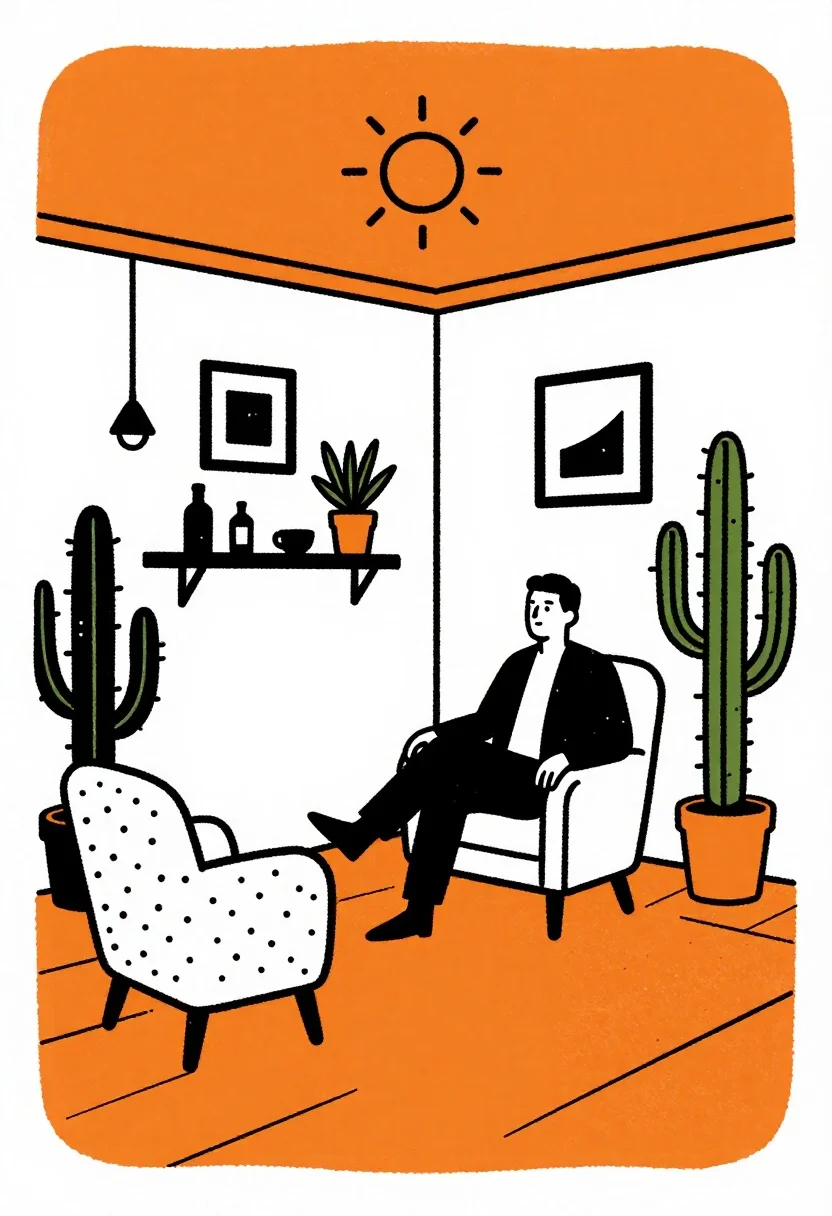 Flat Cutout Illustration Surreal Living Room Interior With High Contrast reference photo